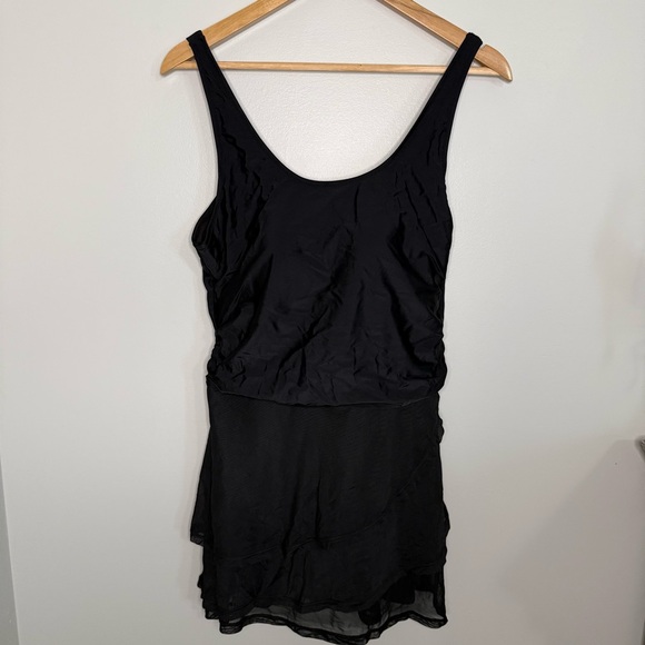 Sleek Black One Piece Swimsuit - Picture 1 of 6